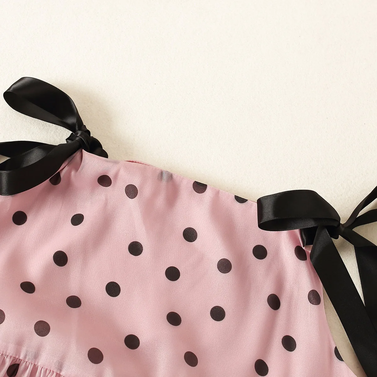 hibobi Summer Parent-Child Sling Dress Sweet Wave Point Print Sleeveless Dress For Mom And Me Beach Resort Style