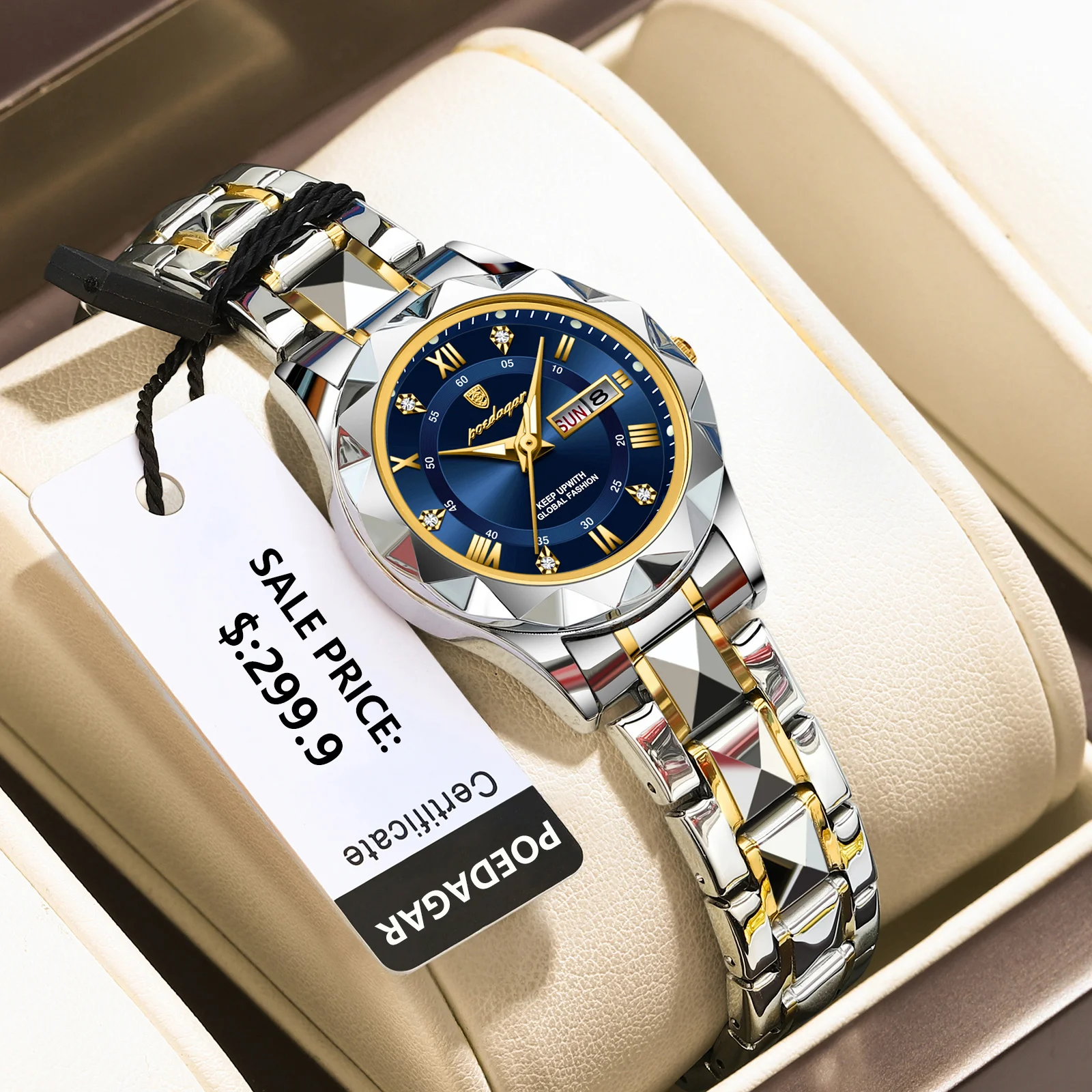 POEDAGAR Luxury Elegant Women Watch Luminous Waterproof Week Date Woman Wristwatch Stainless Steel Quartz Fashion Ladies Watches 2