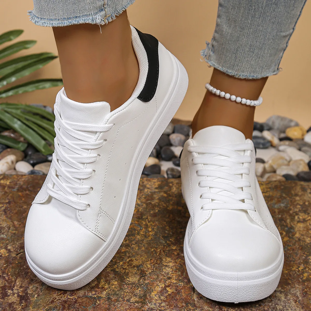 2025 Women Causal Shoes Pring Brand Spring Designer Wedges White Sneakers Platform Tenis Feminino Trainers Female Walking