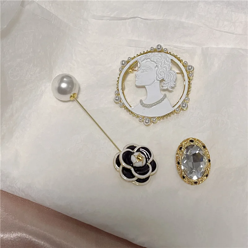 Fashion Camellia Flower Crystal 3pcs/Set Brooch Pins Jewelry For Women