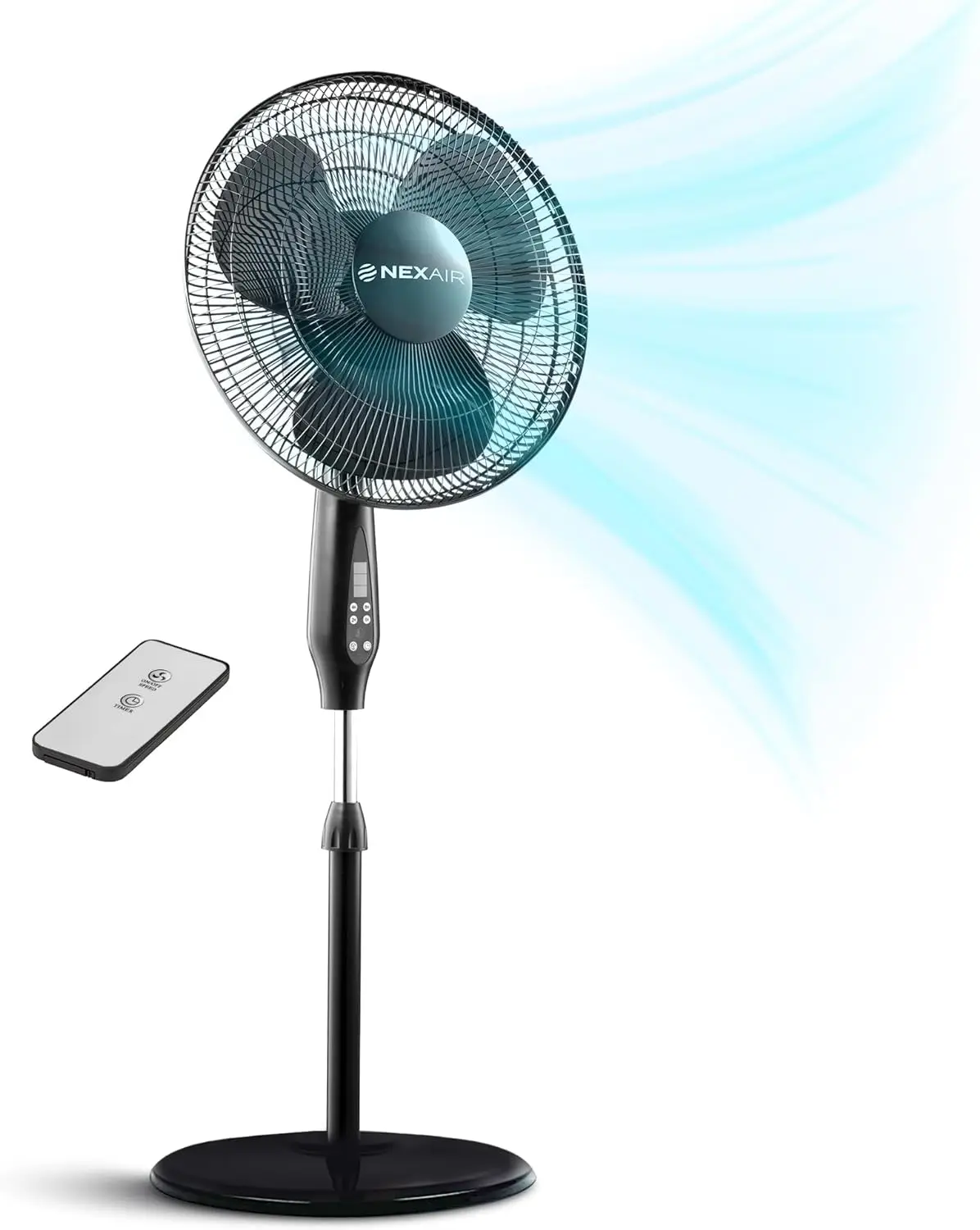 

Oscillating 16 Inch Pedestal Stand Up Fan, Quiet Operating Room Fan With Remote Control, 3 Speed Stand Fan for Bedroom, with Adj