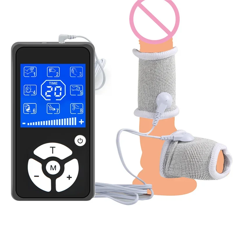 Pulse Massager Penis Ring Stimulation Cock Ring Medical Themed Penis Extender Masturbation Erotic Sex Toy For Men Electric Shock