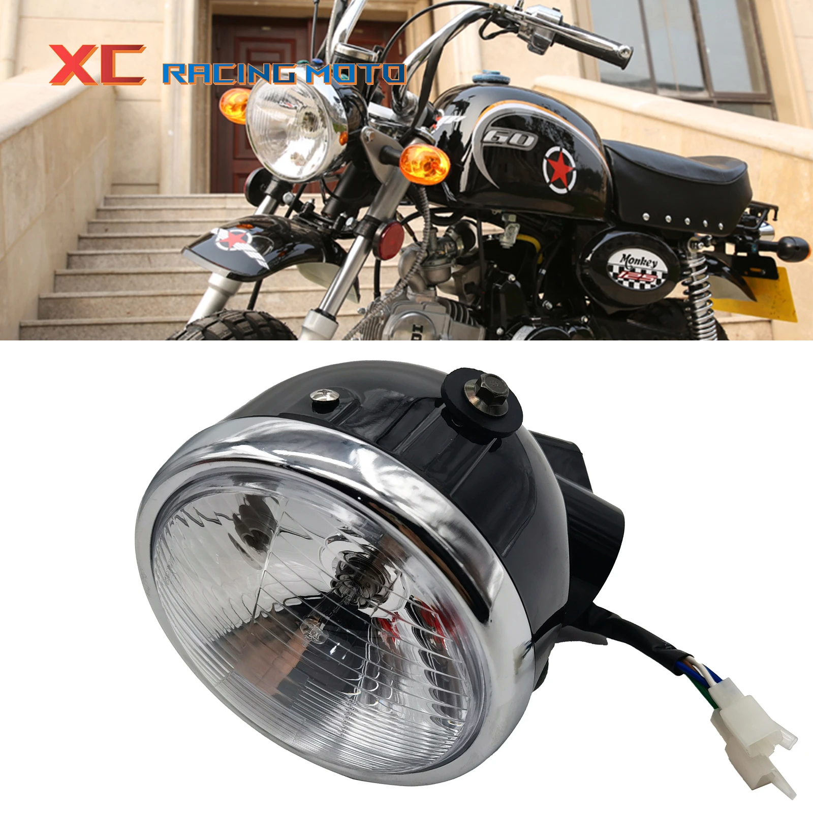 

Motorcycle Headlight Clear Lens Beam Motorcycle Headlamp for Honda Z50 Z50A Z50J Z50R Mini Trail Monkey Bike Parts