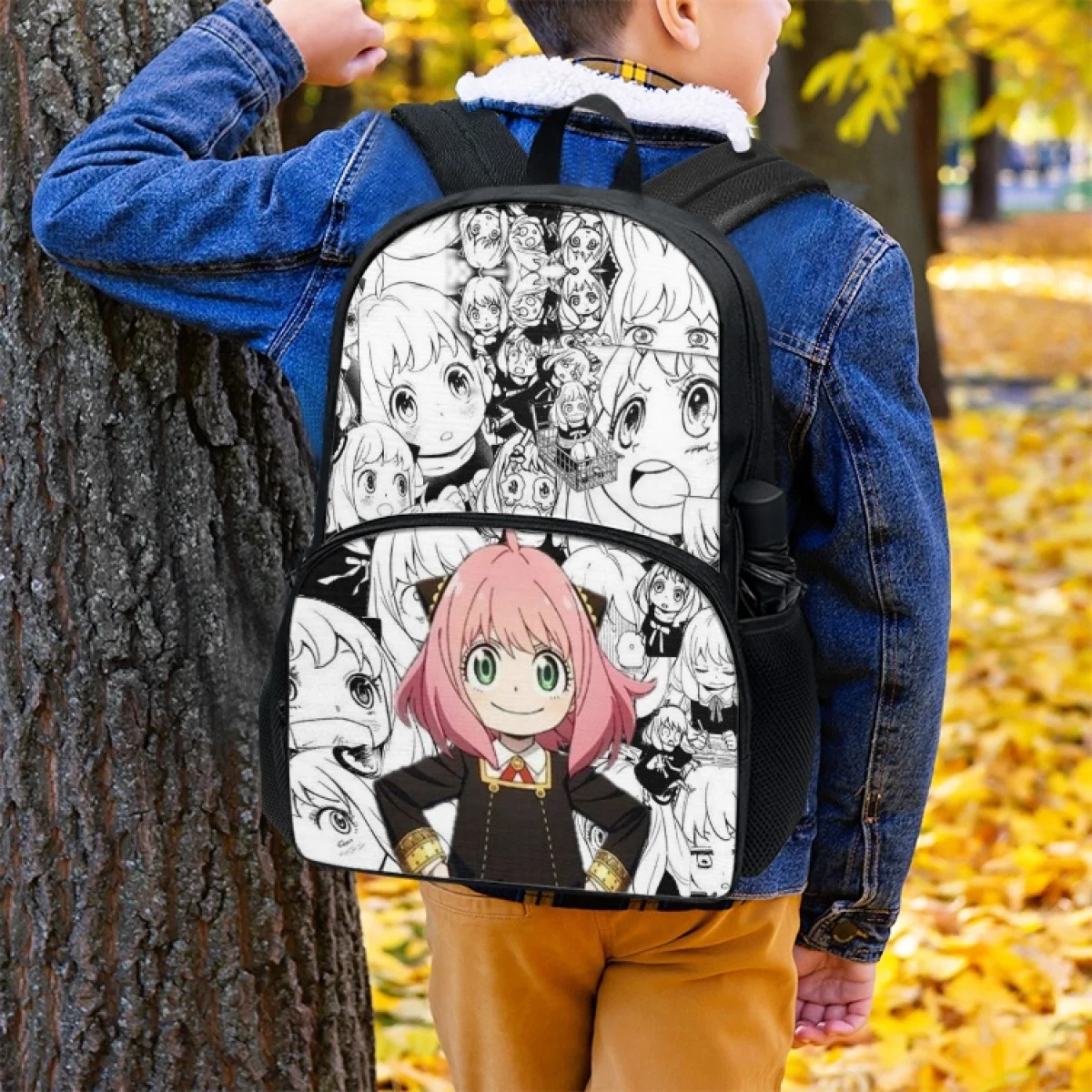 

FORUDESIGNS Spy X Family Backpacks Cute Anya Anime Students School Bag Trendy Schoolbags Double Layer Practical Mochila