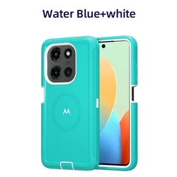 Premium Rugged Dual - Layer Shockproof Case with Enhanced Protection for Moto Stylus 5G(2026) (Water Blue White)