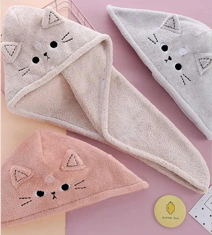 Cute Cat Ears Hair Drying Cap