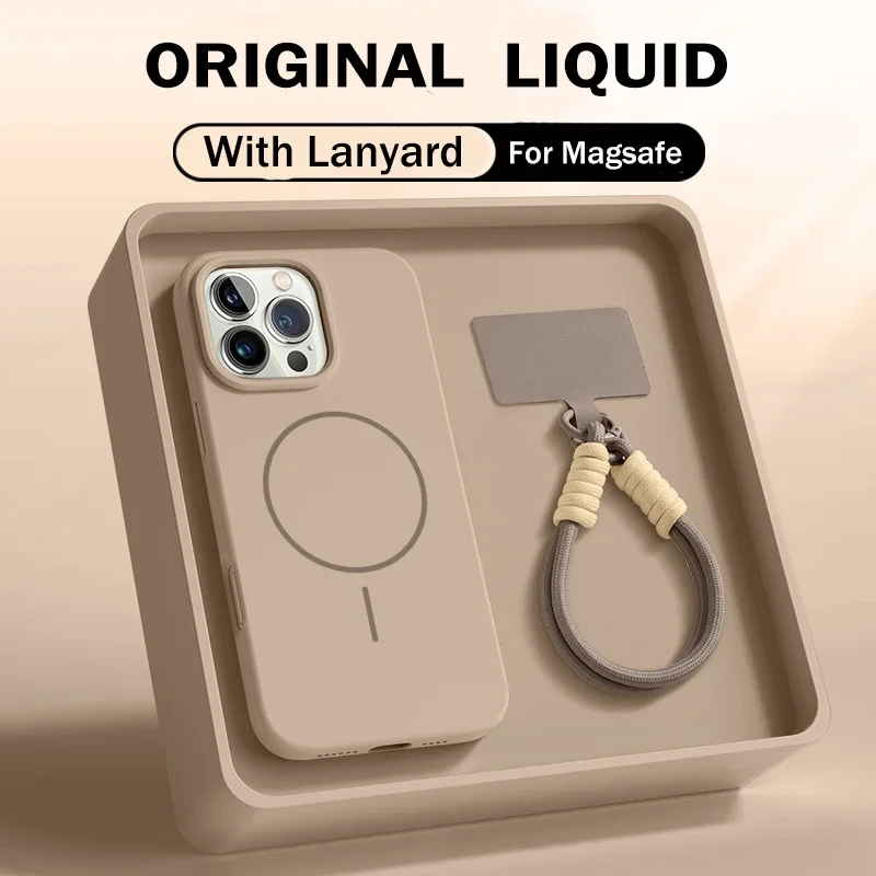 Premium Liquid Silicone Lanyard Strap Case with Magnetic Soft Cover