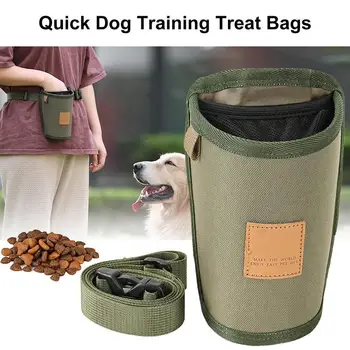 Portable Dog Treat Bag Puppy Training Treat Snack Bag Large Capacity Dog Training Snack Reward Waist Bag Pet Feed Pocket 1