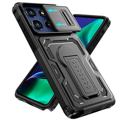 Durable Shockproof Kickstand Camera Lens Protector Case - Motorola Edge (2025) (Black)