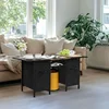 Modern Coffee Tables for Living Room 35'' Small Rectangle Coffee Table with 2 Large Fabric Storage Drawers and Metal Shelf, Wood 6
