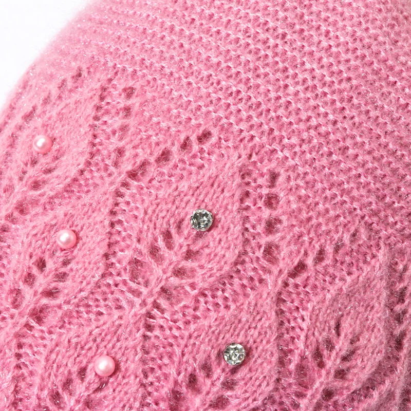 Elegante Winter Hut Weibliche Plus Veet Gestrickte Visiere Hüte Für Frau Mama Oma Kappe Herbst Mode Skullies Beanies_voghion.com