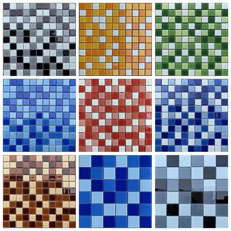 Handmade DIY Ceramic Mosaic Glass Tiles - Set of 50 Decorative Mirror Tiles with Colored Crystal Finish