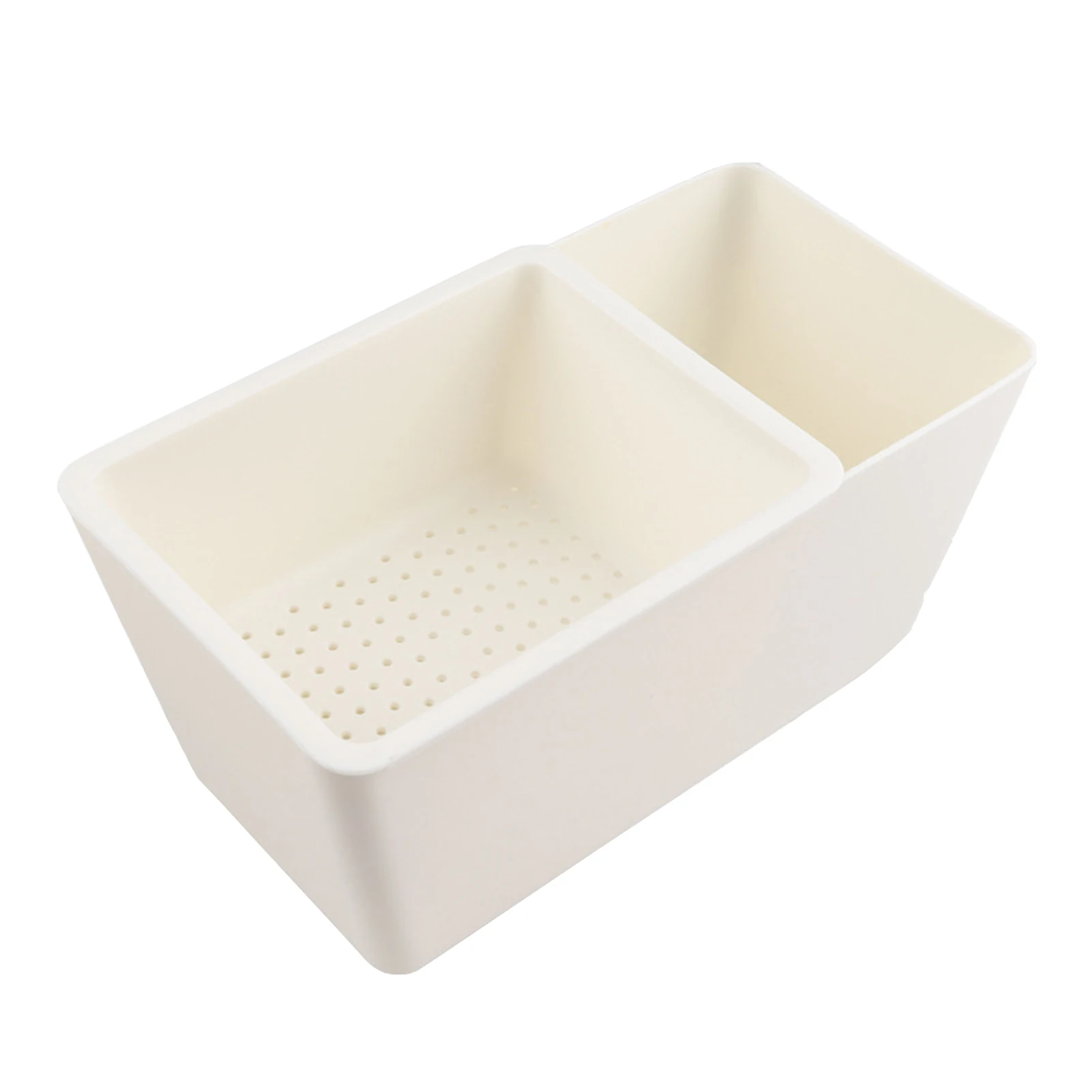 

Double-Layer Fruit Drain Basket Food-Grade Square Cereal Fruit Snack Candy Serving Bowls Living Room Eating Melon Seeds Dormitor