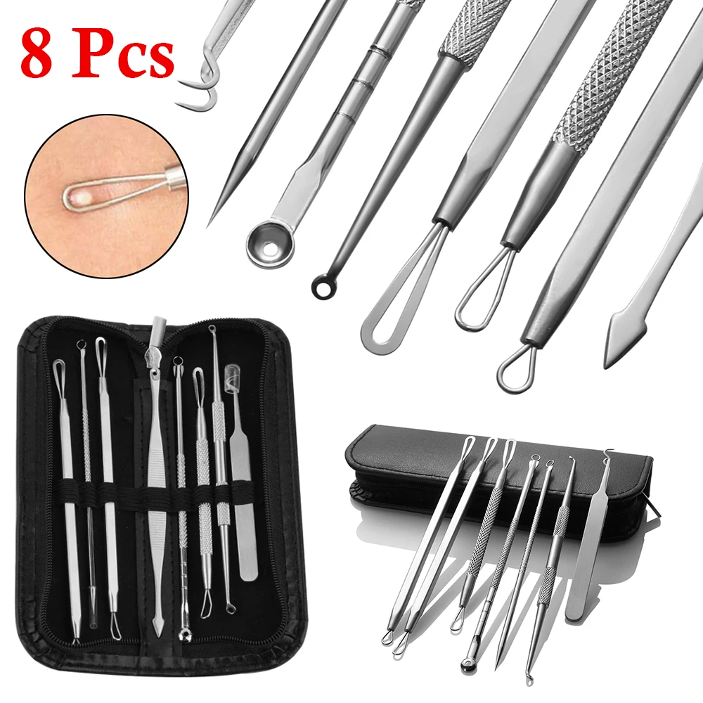 Stainless Steel Acne Extractor Blackhead Remover Needles Acne Pimple Blemish Treatments Face Skin Care Sets Beauty Tool blackhead remover acne remover