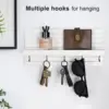Decorative Key Holder for Wall with Shelf Entryway Wooden Floating Shelf with Hooks Home Decor Key Rack Mail Organizer for Wall 4