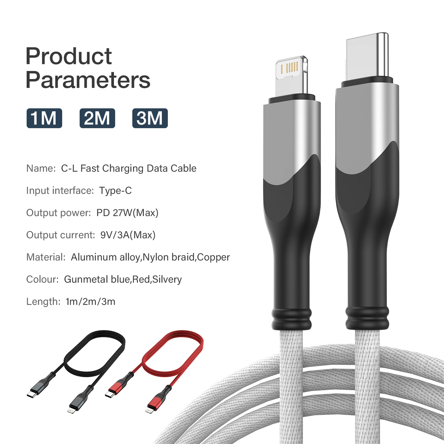 Cable USB-C De Carga Para IPhone 11/12/13 Pro Max Y IPad - Longitudes 1m, 2m O 3m, Carga Rápida