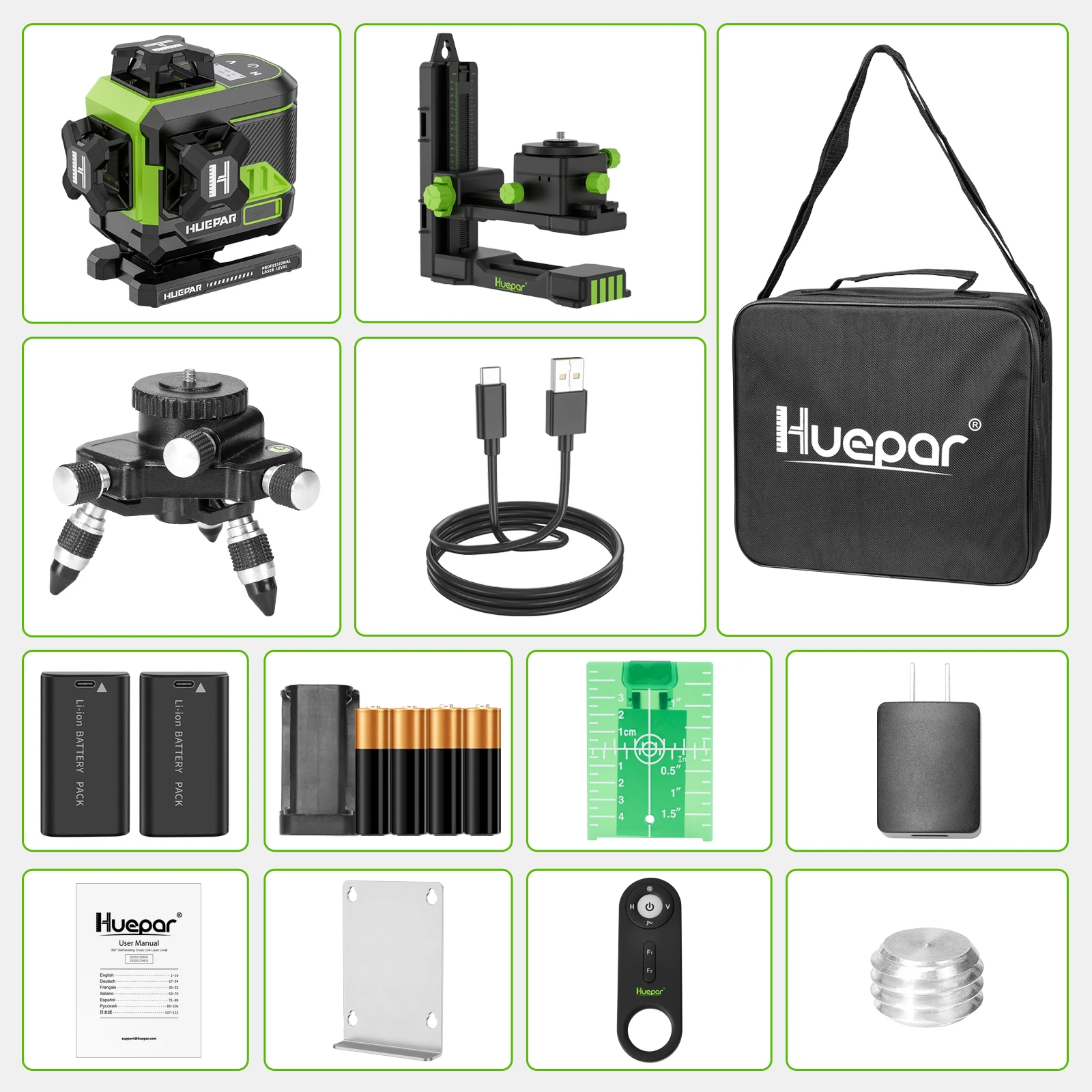 Huepar 16 Lines 4D Self-Leveling Laser Level 4x360&deg;Cross Line