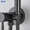ULA Portable Bidet Sprayer Set Black Bidet faucet Stainless Steel Toilet Faucet Hot Cold Water Mixer Bathroom Shower Head 5