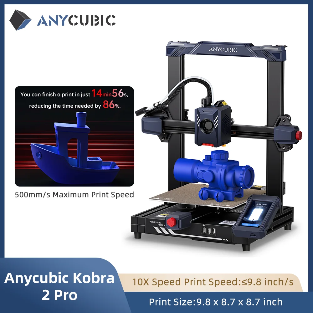 Anycubic 3D Printer Kobra 2 Pro, 500mm/s High-Speed Printing, High Power  Powerful Computing New Structure, Upgraded LeviQ 2.0 Auto Leveling Smart