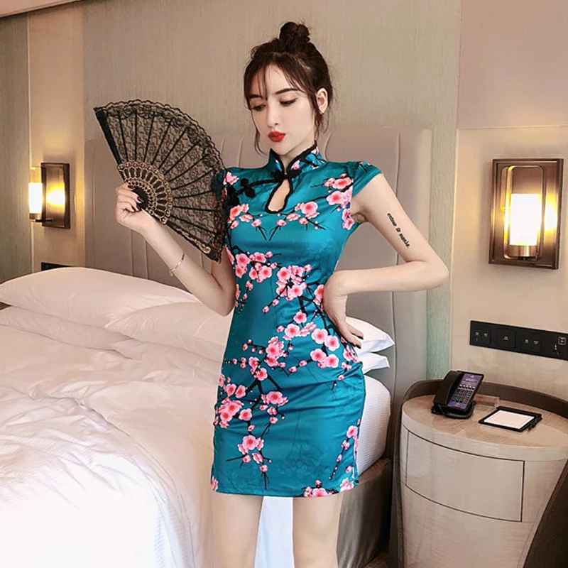 Chinese Style Traditional Qipao Women Retro Flower Print Cheongsam ...