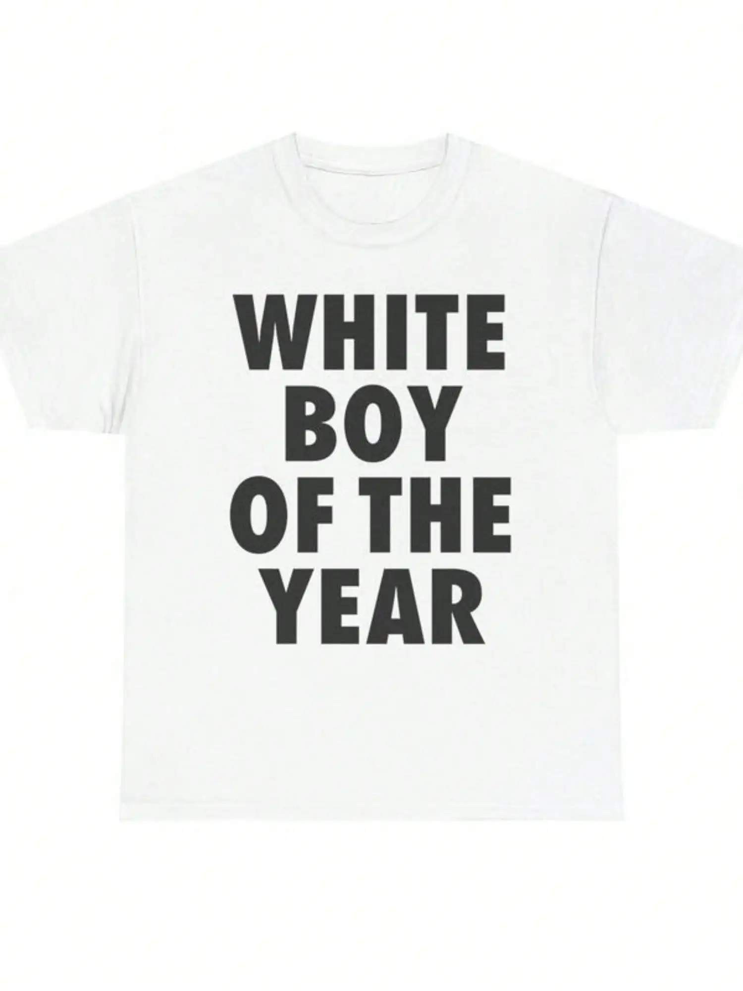 WHITE BOY OF THE YEAR SHIRT Men Women Oversized Summer Cotton Print Short Sleeve T-shirt Retro Casual Streetwear Vintage Tee Top 2