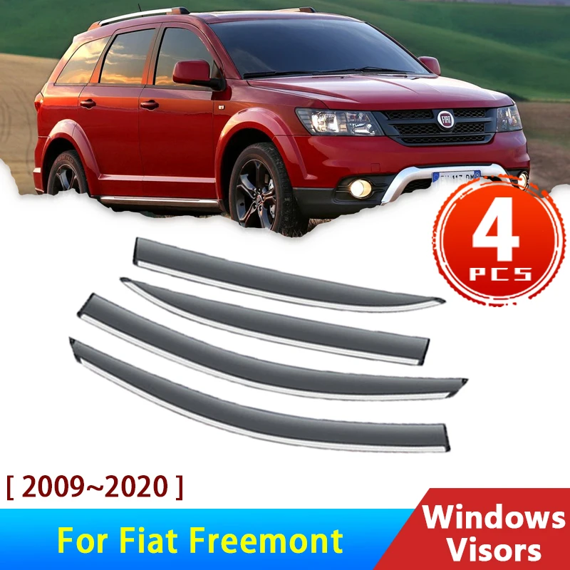 Déflecteurs D'air Pour Fiat Punto 2005-2015 - Lot De 4, Noir, Acrylique, Protection Contre Pluie Et Vent, Installation Adhésive
