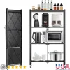 4-Tier Foldable Metal Storage Shelf with Wheels Heavy Duty Organizer Bathroom Kitchen Office Garage Space Saving Display Rack 1