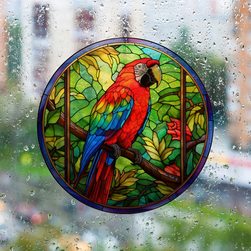 Window Glass Electrostatic Stickers Hummingbird Butterfly Flower Window Glass Stickers Removable Anti-collision Decorative Film