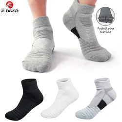 X-TIGER Sports Socks Men Breathable Cotton Cycling Socks Mesh Athletic High Quality Ankle Casual Short Moisture Wicking Sock