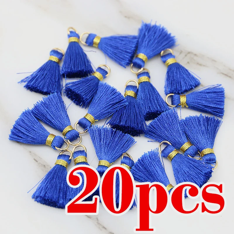 20pcs/pack Polyester Trim Gold Hat Fringe Tassel For Sewing Curtains Accessories DIY Jewelry Keychain Cellphone Straps Pendant