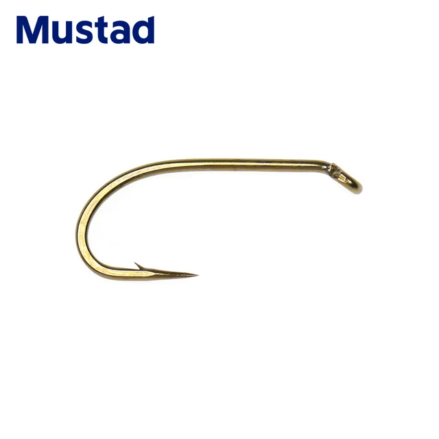 Mustad 30PCS Bronze Finish Nymph/Wet Signature Fly Fishing Hook Micro barb  3X Strong Ringed Eye