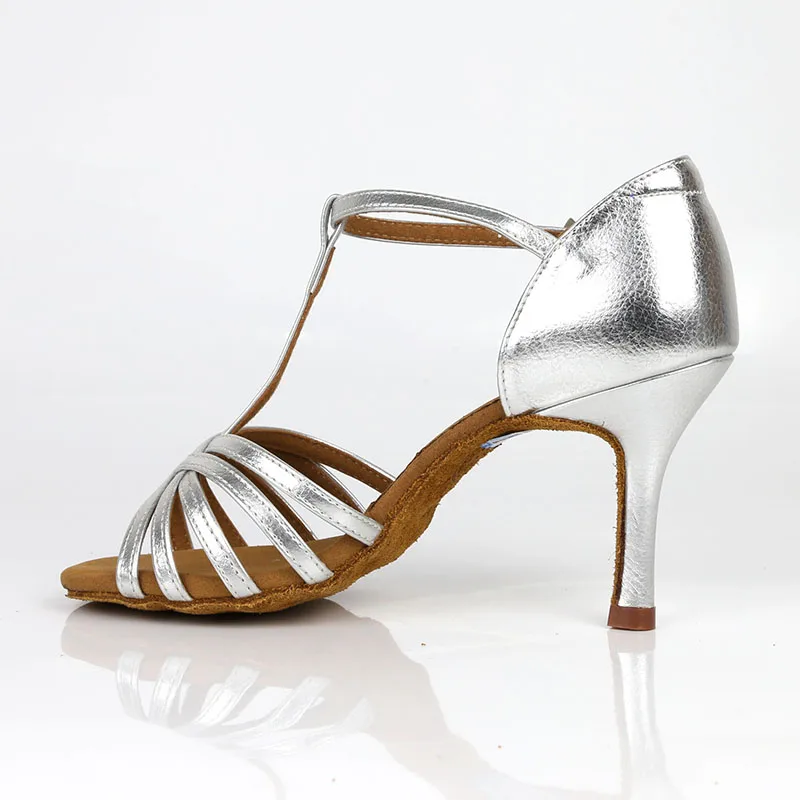 Women Latin Dance Shoes BD 217 Sliver Golden Napper Leather Sole Ladies Salsa Ballroom Dancing Shoes Sandal Dancesport Shining 3