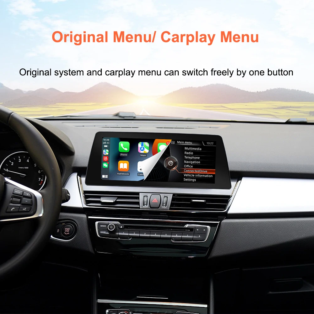 Monitor Multimedia para Auto Bonroad de 10.25 Pulgadas con Linux, Carplay y Android para BMW Serie 2 F22 F45 MPV 2013-2017 Sistema NBT, Radio con Airplay 5