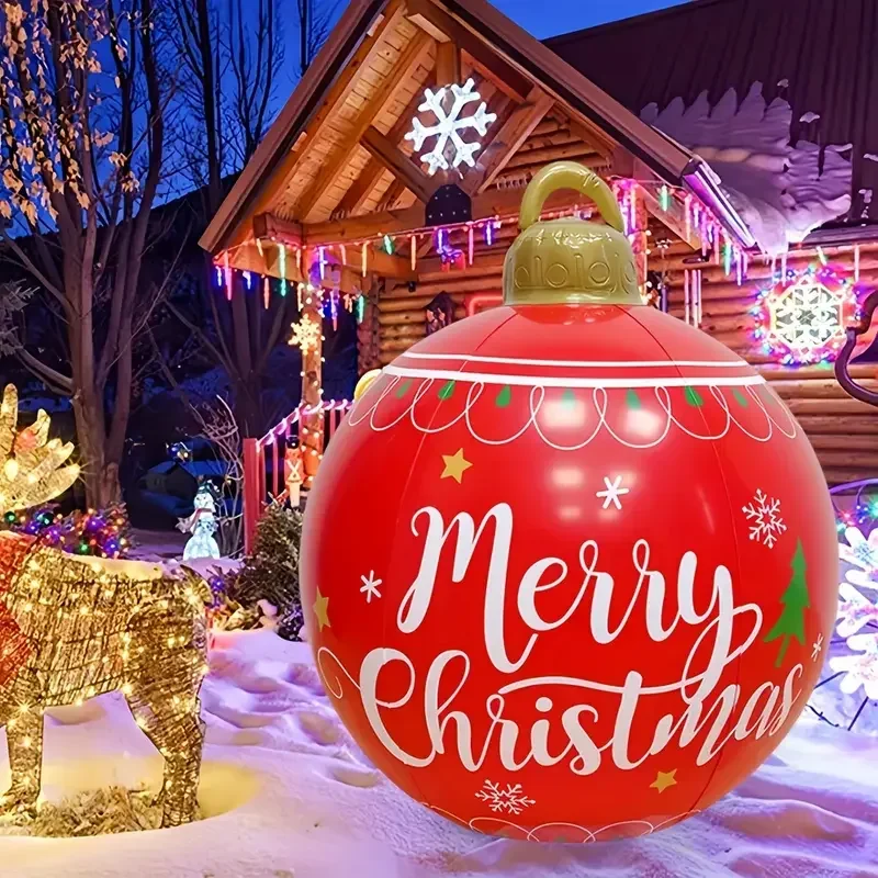 2025 Inflatable Christmas Balloon Giant Ball Garden Decoration Balloon Pendant Outdoor Courtyard Decor