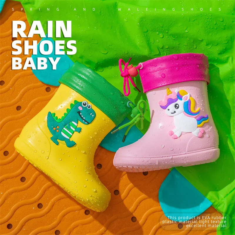 Cute Cartoon Baby Boy Girl Rain Water Shoes Boot Covers Protect Portable Antiskid Children Toddler Rubber Waterproof Boots Kids solid color mouse pad with wrist protect gaming mousepad mat portable comfortable eva wristband classic school office supplies