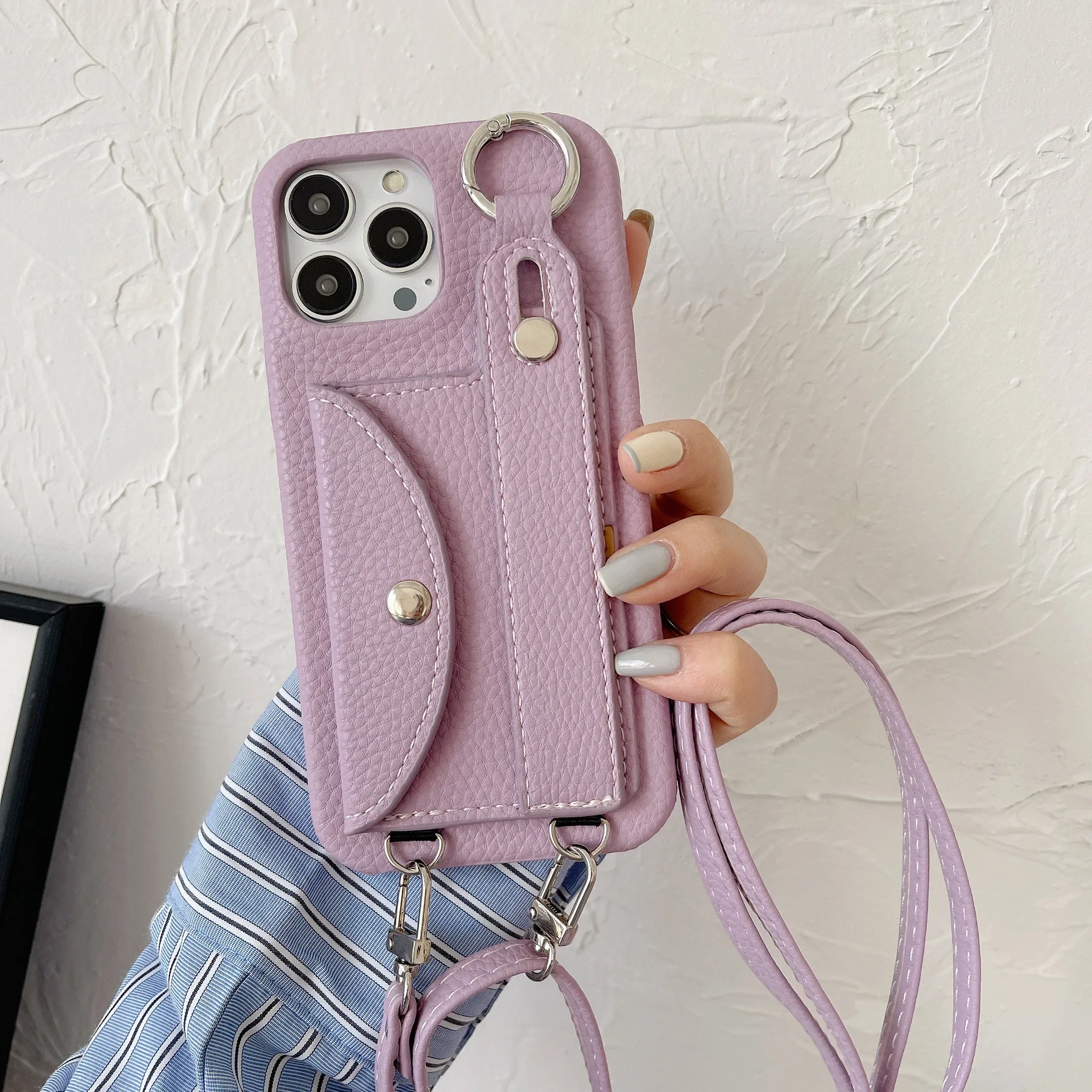 Wrist Strap Crossbody Phone Case For iPhone 13 12 Mini 16 15