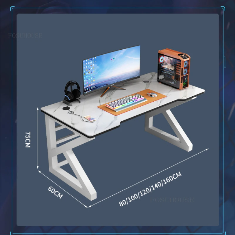 Slate Computer Desks Desktop Home Bedroom Gamer Table Modern Luxury  Computer Desk Office Furniture Gaming Table and Chair Set