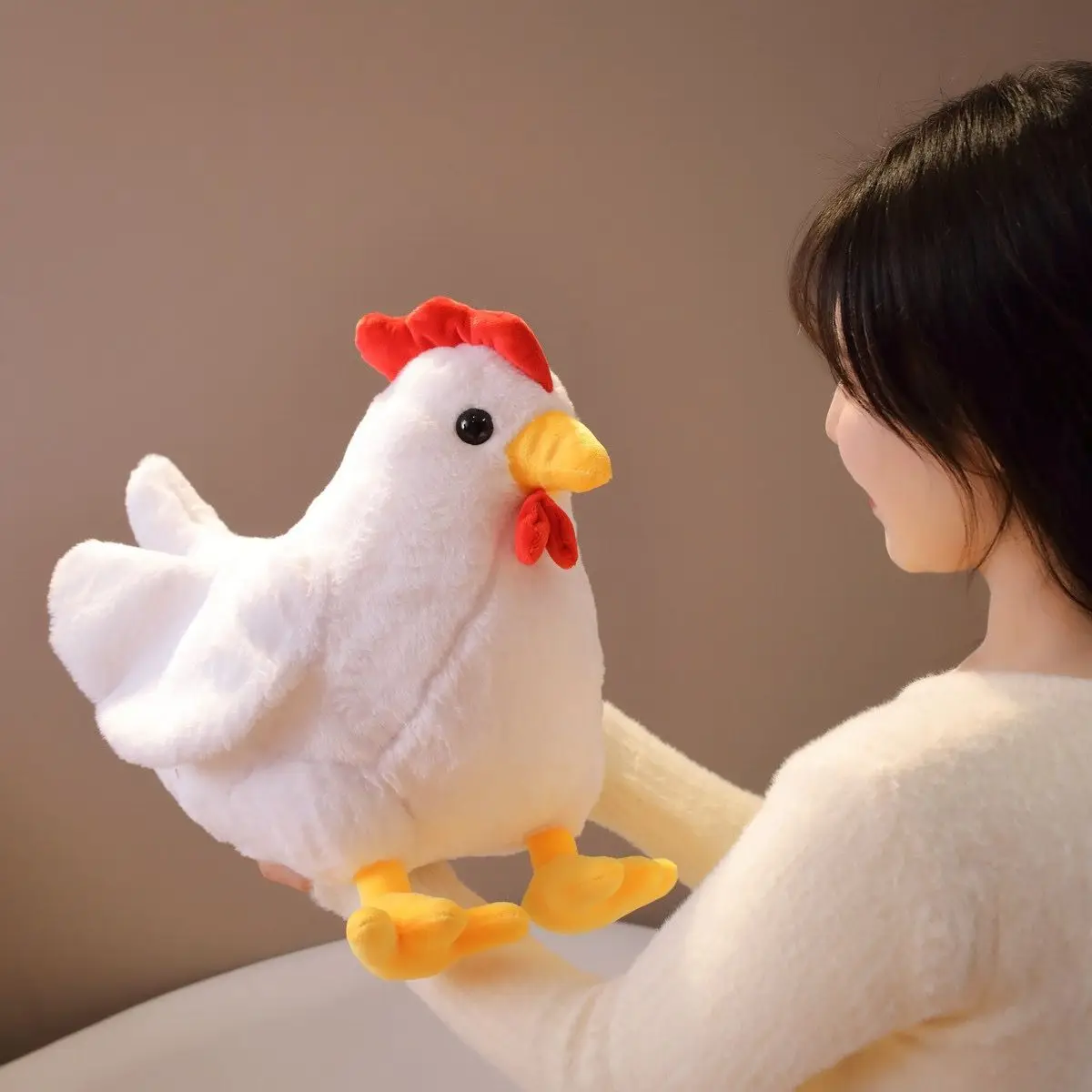 

30/40CM Simulation Cock Plush Toys Stuffed Soft Cute Chicken Dolls Animal Poultry Pillow Funny Home Cushion Decor Birthday Gift