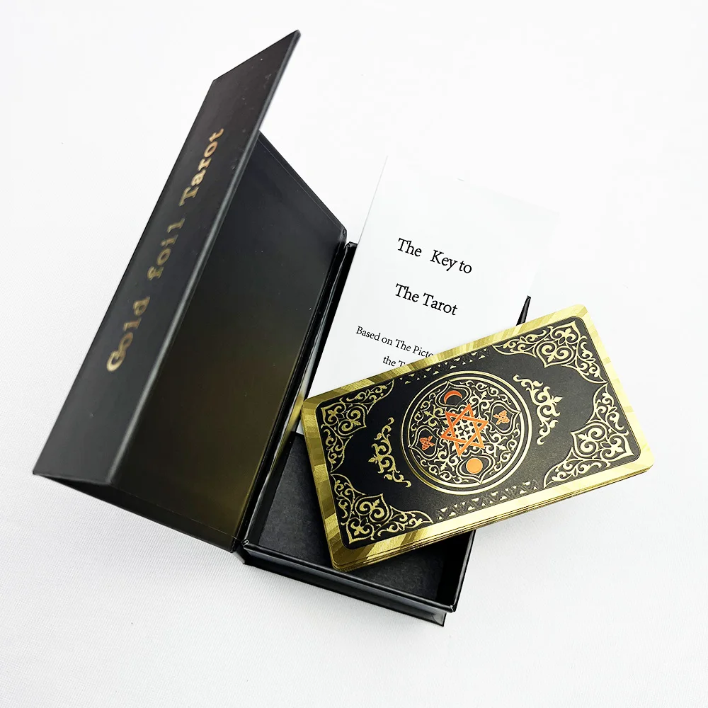 

78 Pcs Tarot Cards Deck with Guidebook Fortune Telling Game Card Divination PVC Waterproof Wrinkle Resistant Foil Tarot Cards