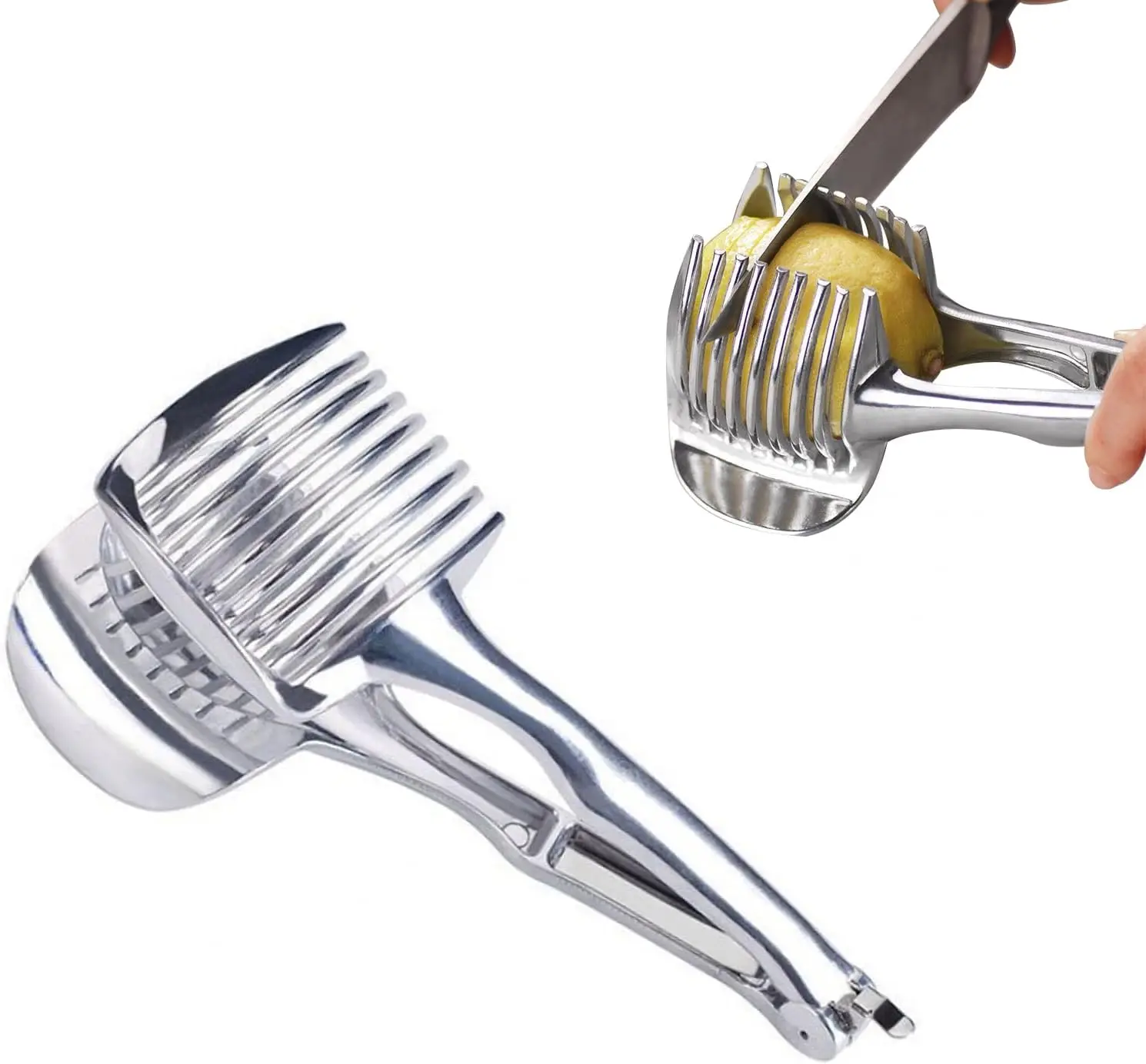 Onion Slicer Lemon Slicer Tomato Multipurpose Handheld Round Fruit Tongs of Onions Vegetables Tools