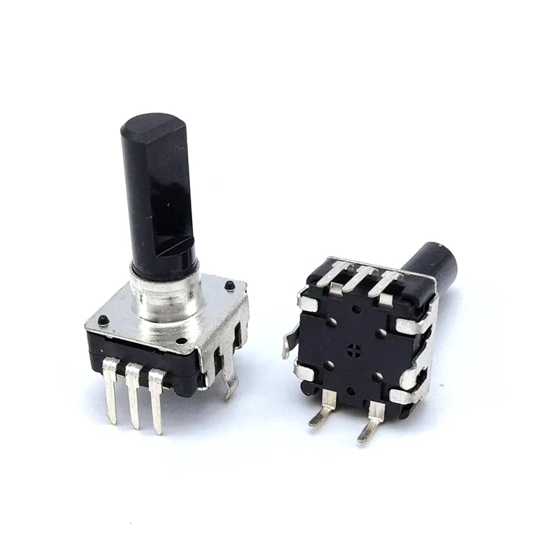 2pcs 360 Degree Potentiometer EC12 Rotary Encoder RE12 Audio Coding 5pins 24 Positions With Push Button Switch Handle 19mm
