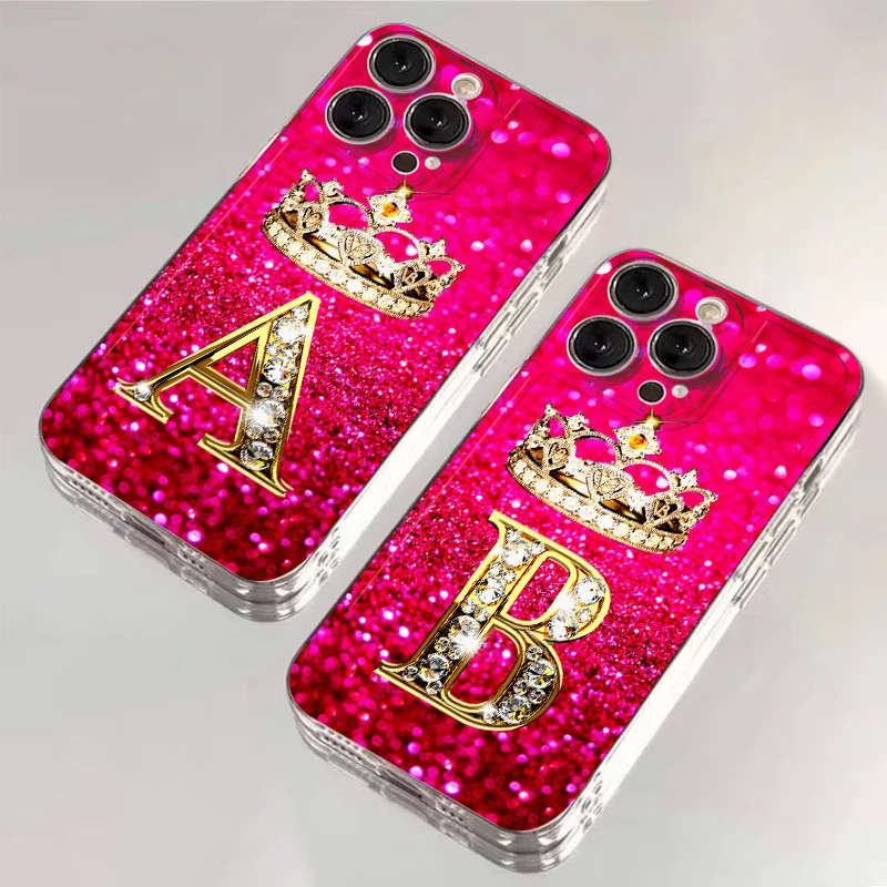 Stylish Soft Cover Phone Case with Crown Letter Design
