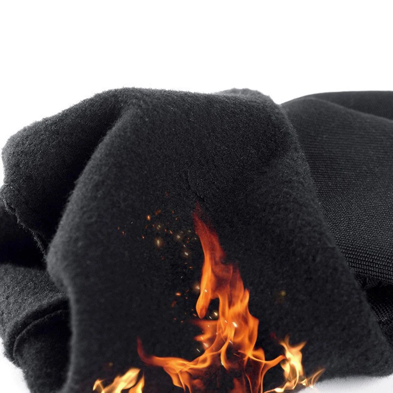 Men's Gloves Fleece Waterproof Cycling Autumn Winter Gloves Male Warm Driving Fishing Courier Flip Fingertip Touch Screen Gloves 4