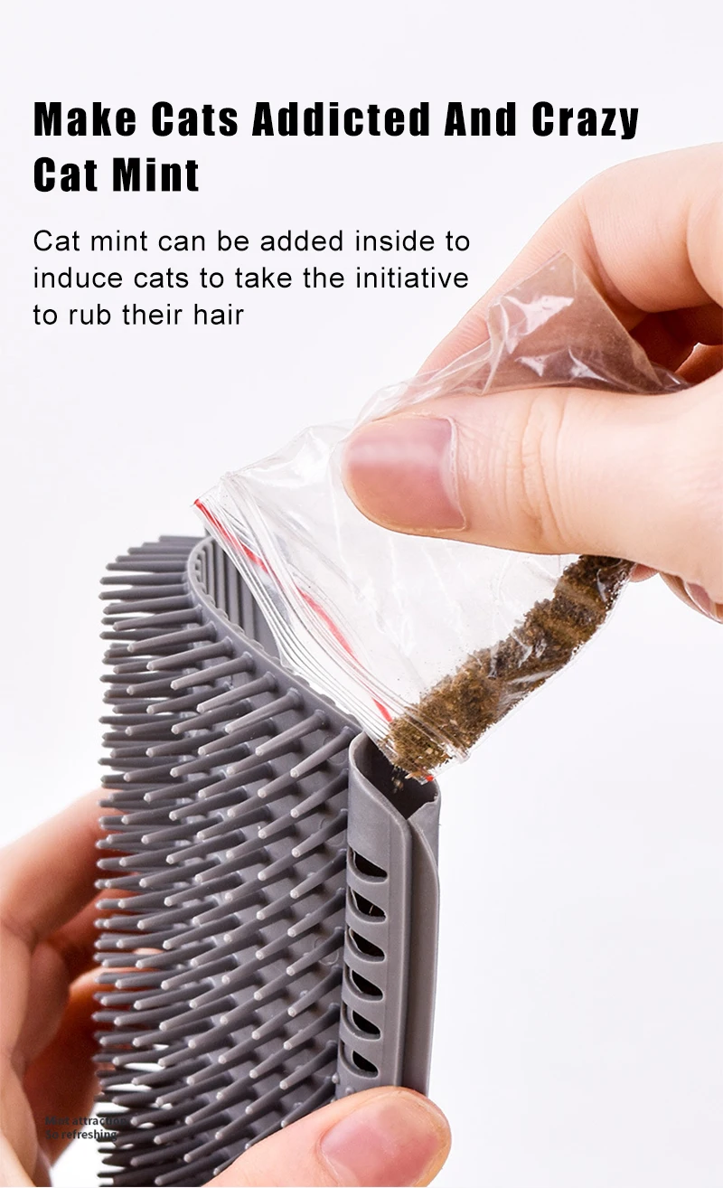 Corner Groomer For Cats For Self Grooming With Catnip | Cat Self Groomer
