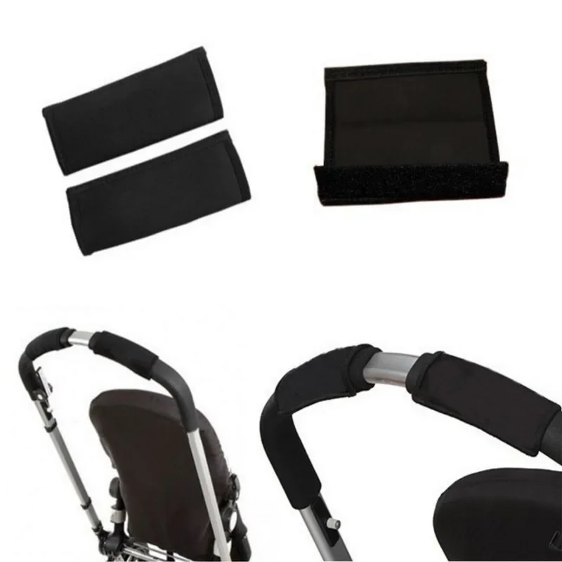 Baby Stroller Accessories, Carriage Front Handle, Pram Magic Tape, Oxford Cloth, Bumper Bar, Protective Cover, 2 Pcs - 3