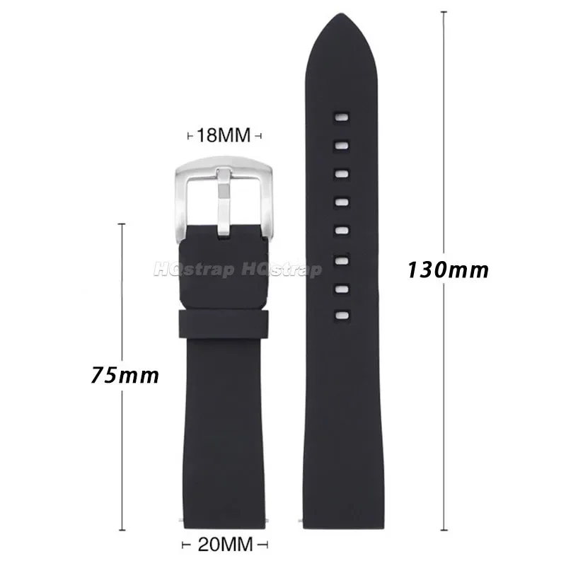 Universal Waterproof Silicone Quick Release Watch Strap