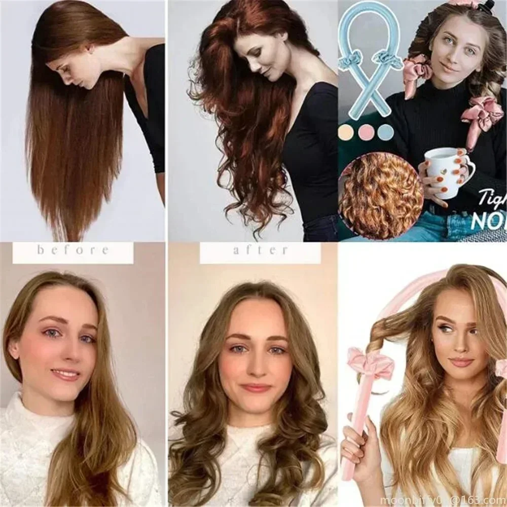 EVA Sponge Curl Stick Hair Ring Hairpin Hairdressing Tool Sleep At Night Hair Setting Curler No Need Heat Hairs Curler