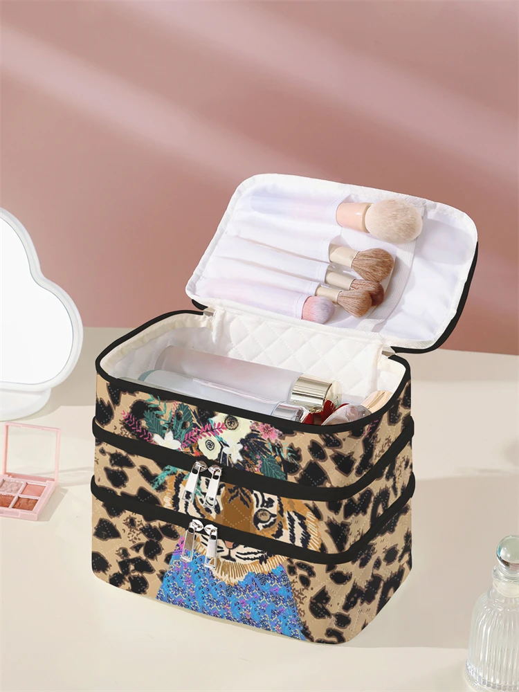1Pc, Tiger Pattern 3-Layer Cosmetic Bag, Multi-Functional Cosmetic Management Bag, Bathtub Shower, Wallet, Portable Cosmetics, Lipstick, Brush, Skin Care Organizer 1Pc, Starry Sky Pattern 3-Layer Cosmetic Bag, Multi-Functional Cosmetic Management Bag, Bathtub Shower, Wallet, Portable Cosmetics, Lipstick, Brush, Skin Care Organizer