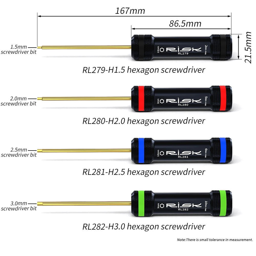 RISK 자전거 육각 드라이버 비트 보관대 육각 드라이버 1.5mm 2.0mm 2.5mm 3.0mm PC 장난감 자동차용