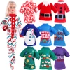 Pop Doll Clothes Christmas Style Printing Bodysuit Top Sleeping Bag For 11.5Inch Barbis&30Cm Elf Doll Accessories,Girl's Toys 1